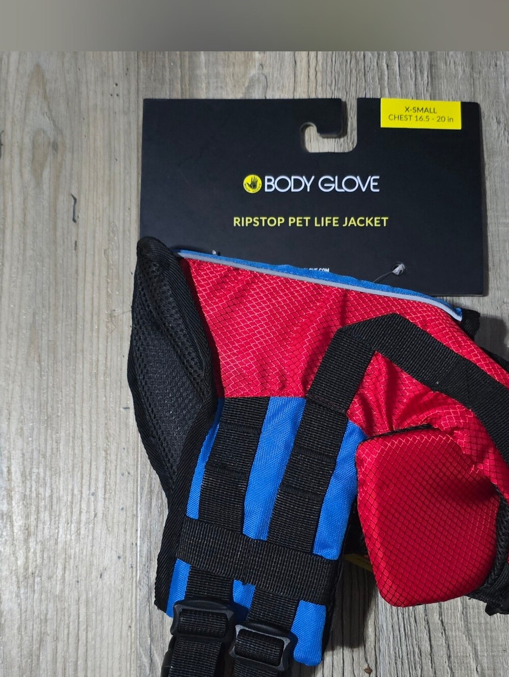 Body Glove Dog Ripstop Pet Life Jacket in Red and Blue X- Small